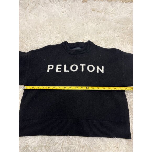 Peloton Black Wool Blend Winter Crewneck Sweater S Crop - Picture 9 of 9